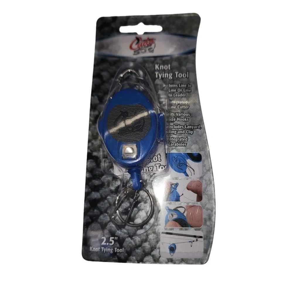 Cuda Knot Tying Tool Line to Leader Integrated‎ Cutter Lanyard Ring Clip